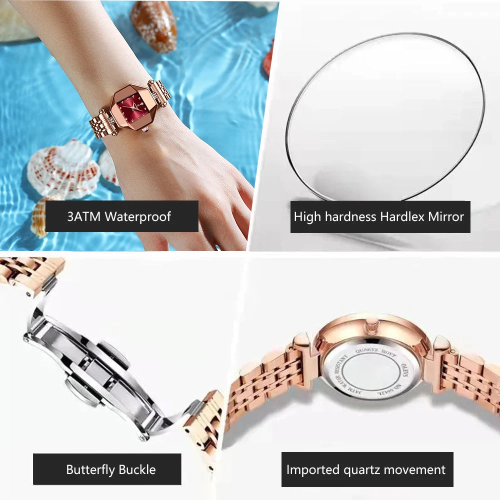 POEDAGAR Luxury Fashion Women's Watch High Quality Casual Diamond Stainless Steel Waterproof Quartz Ladies Watch Zegarek Damski