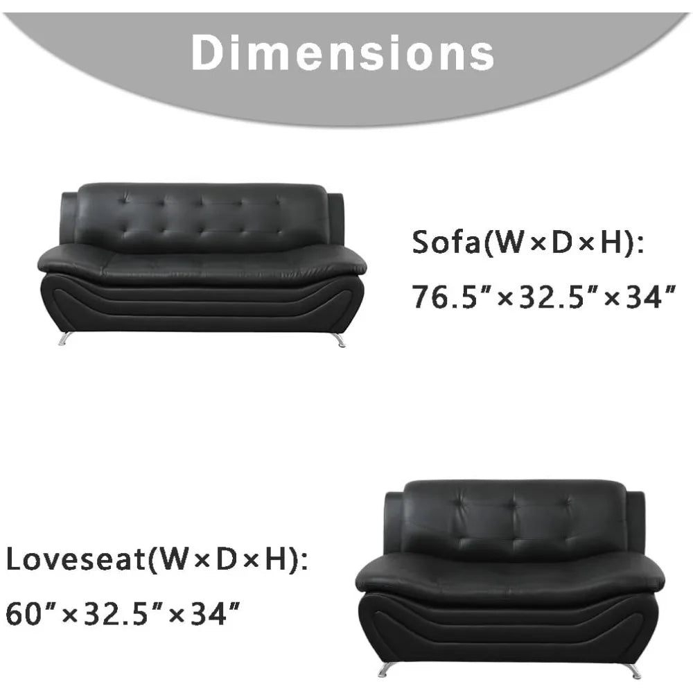 Living Room Leather Couches, Sofa for Bedroom, Apartment, Living Room Furniture Sets, Sofa+Loveseat, Living Room Couch Set