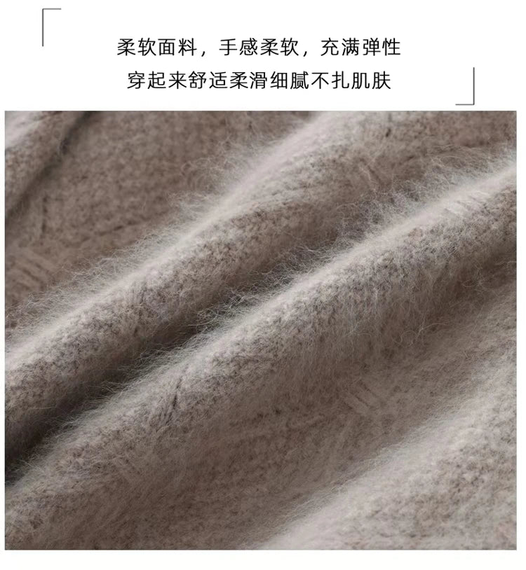 100% Mink cashmere sweater Women's knitting sweater O-neck long sleeve pullover Autumn and winter clothing warm top