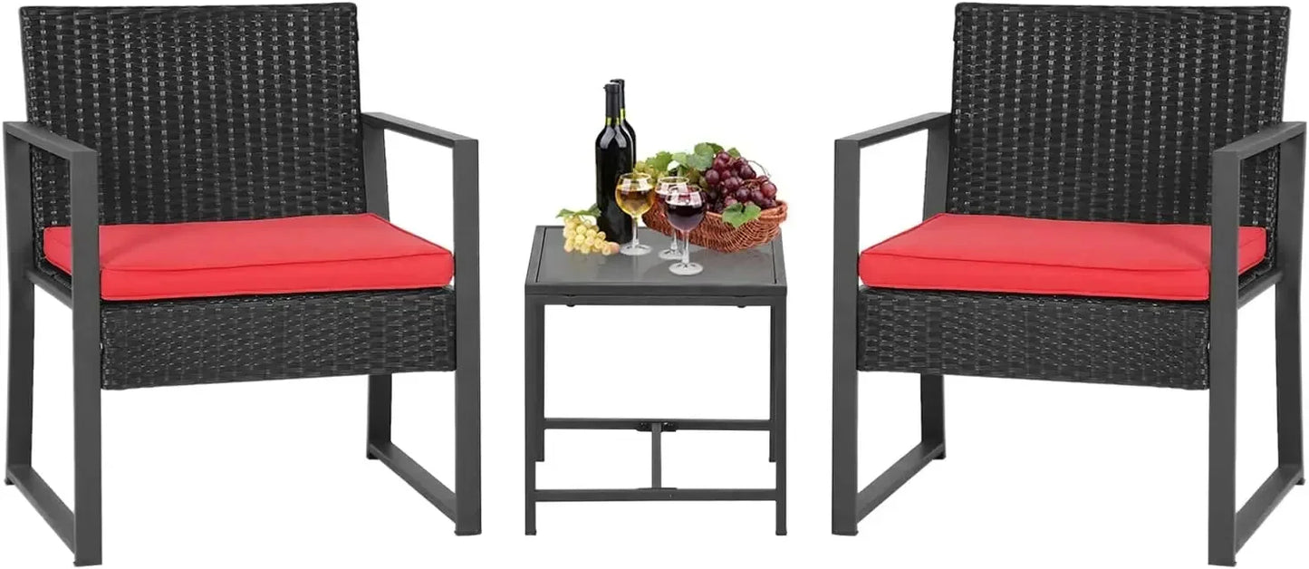 Rattan Garden Furniture Sets, Outdoor Bistro Set, Wicker Patio Chairs, Free Shipping, 3 Pcs