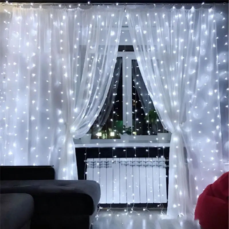 LED Garland Curtain String Lights USB Remote Control Fairy Festoon Light Christmas Decoration for Room Party Wedding New Year