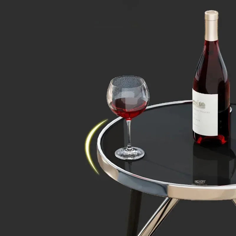 Sofa Side Table for Living Room Modern Center Tables Glass Stainless Steel Round End Table Nordic Luxury Coffee Table Decoration