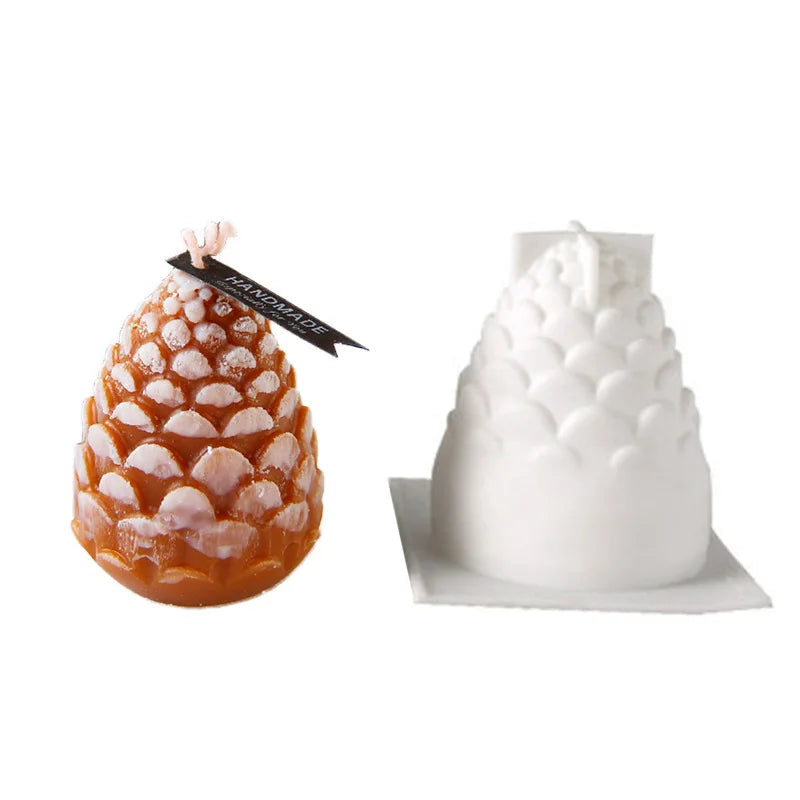 3D Pine Cones Silicone Candle Mold For DIY Aromatic Candle Making Resin Soap Mold Christmas Gifts Craft Supplies Home Decor