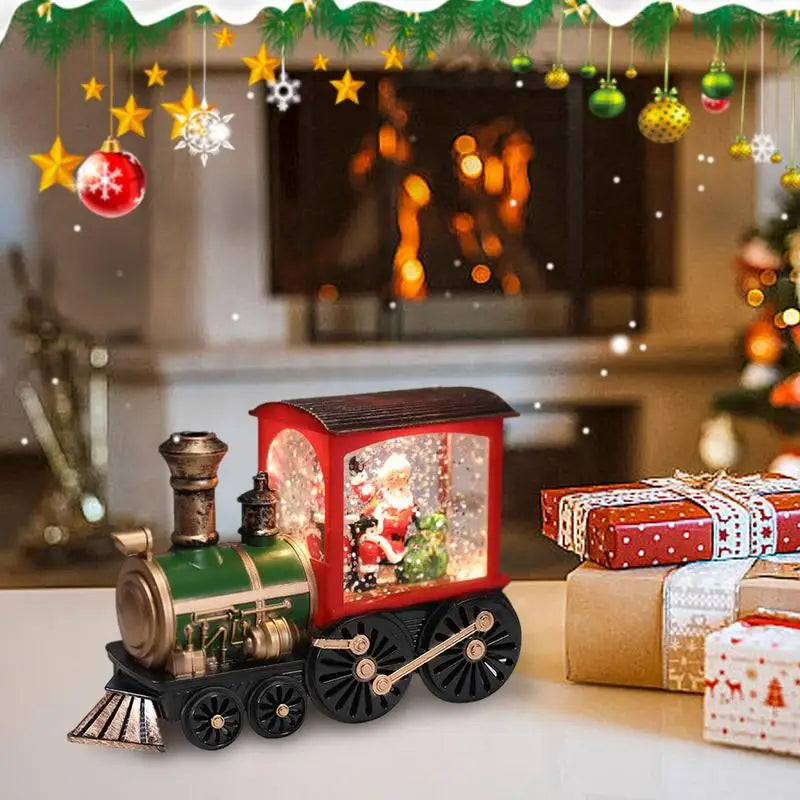 Snow Globe Christmas Decoration Interesting Light Up Train With Snowing Scene Seasonal Decors For Bedroom Study Room Garden Car