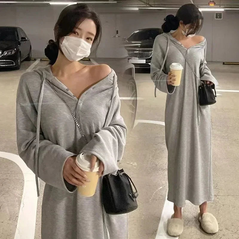 Autumn Winter Dense Knitted Maternity Sweaters Dress Elegant V Neck A Line Slim Clothes for Pregnant Women Pregnancy Ins