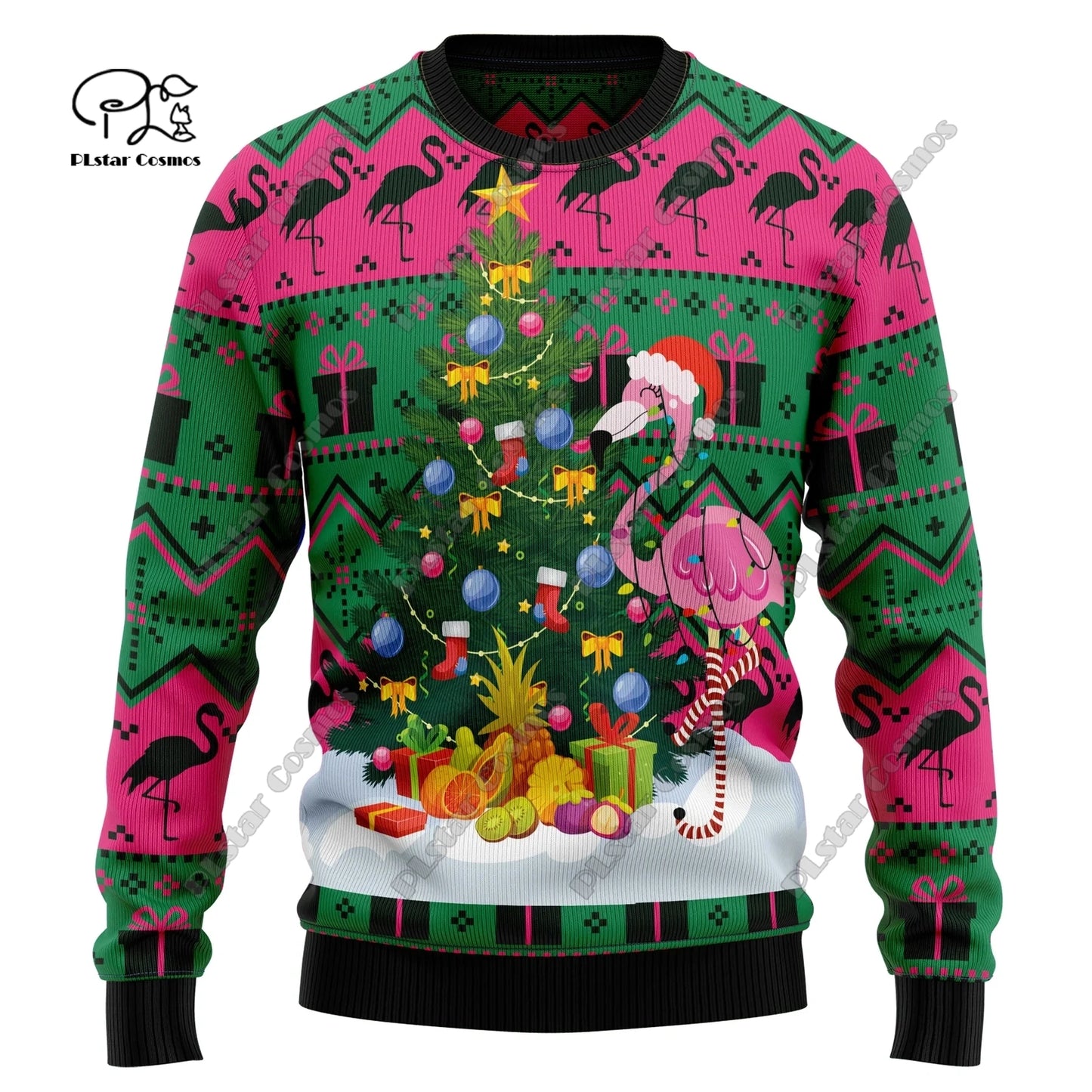 3D Printing Christmas Christmas Tree Santa Claus Tattoo Cat Animal Deer Bear Sweater Streetwear Casual Winter Sweatshirt  M2