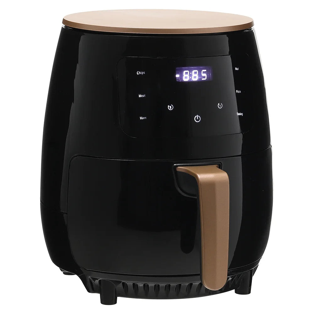 4L Black Electric Air Fryer With Non-Stick Basket LCD Digital Screen High-speed Hot Air Circulation