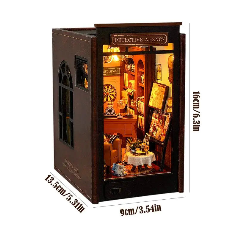 Book Nook Kits For Adults Wooden Puzzle Doll House Book Nook Kits Educational Book Nook Model Building Kit For Study Room Living