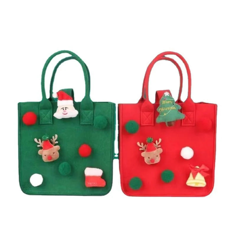 Christmas Handbag Felt Gift Bag Exquisite Appearance Christmas Packaging Handbag Felt Bag