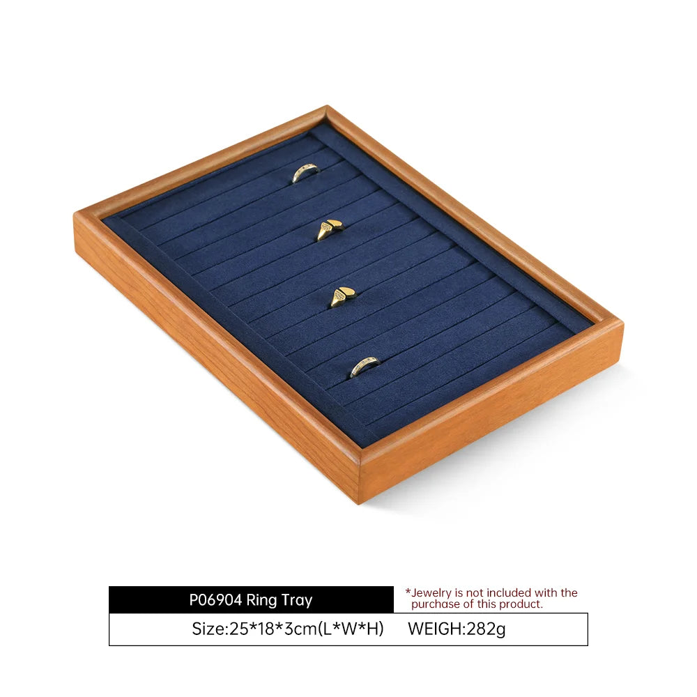 YinBeiNi Ring Bracelet Necklace Display Tray Wooden Jewelry Storage Organizer Pendant Chain Accerssories Display Pallet P068