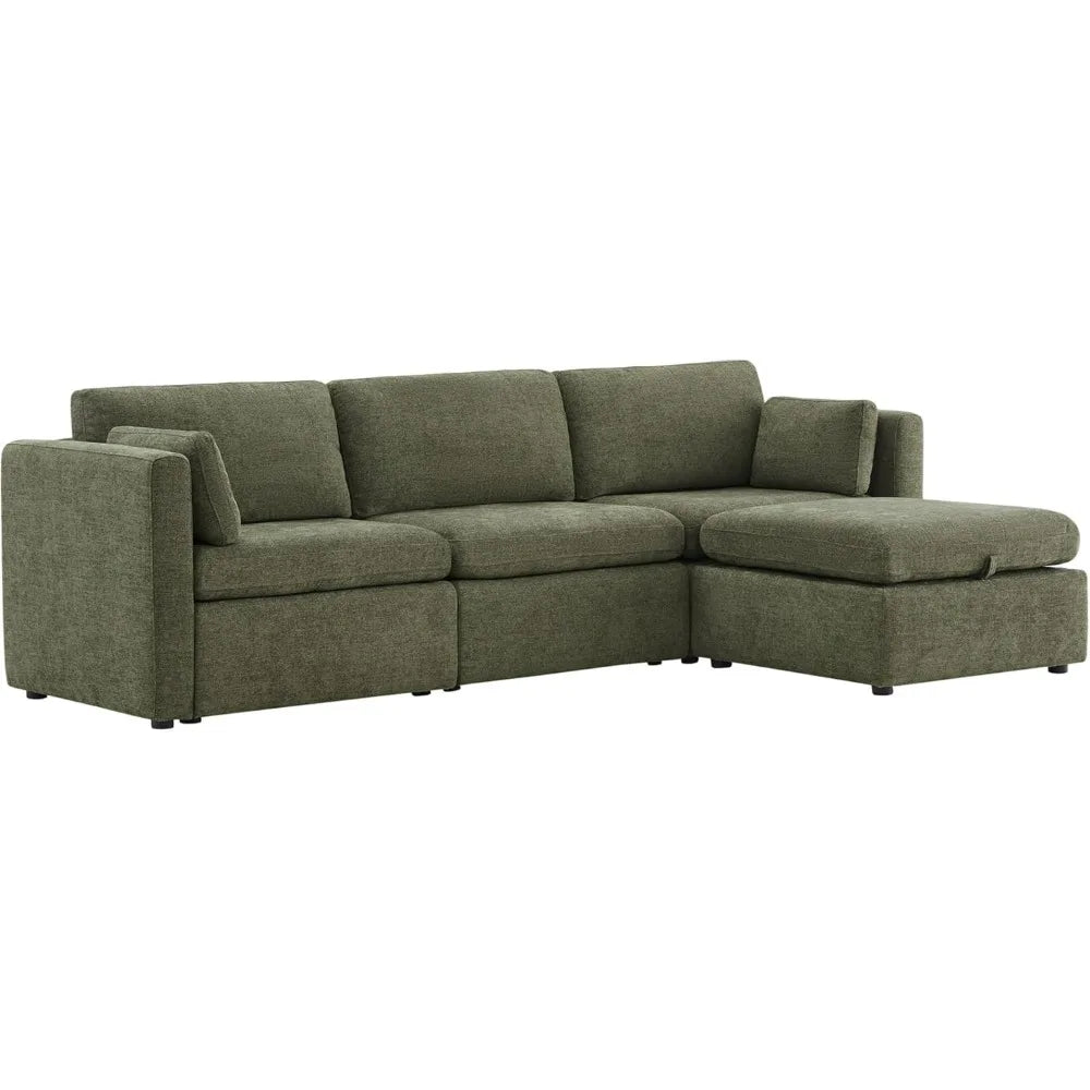 Sofa Sectional Living Room Sofas Oversized Modular Sectional Fabric Sofa Set Moss Green 112 Inch Width Sofy Do Salon Couch Chair