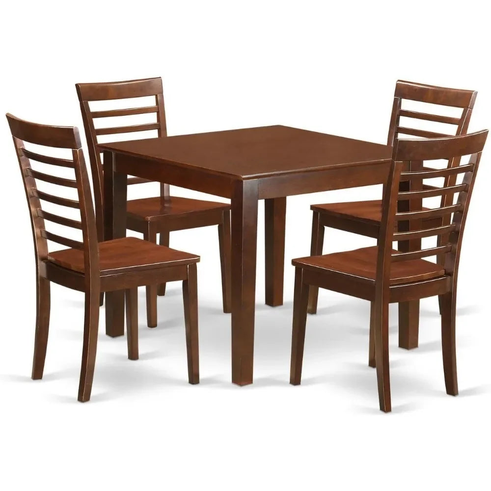 5 Piece Dining Set for 4 Includes a Square Kitchen Table and 4 Dinette Chairs, 36x36 Inch dinning table set furniture modern