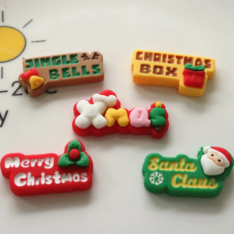 10Pcs New Cute Mini Cartoon Christmas Collection Flatback Resin Cabochons Scrapbook Diy Party Jewellery Decor Crafts Accessories