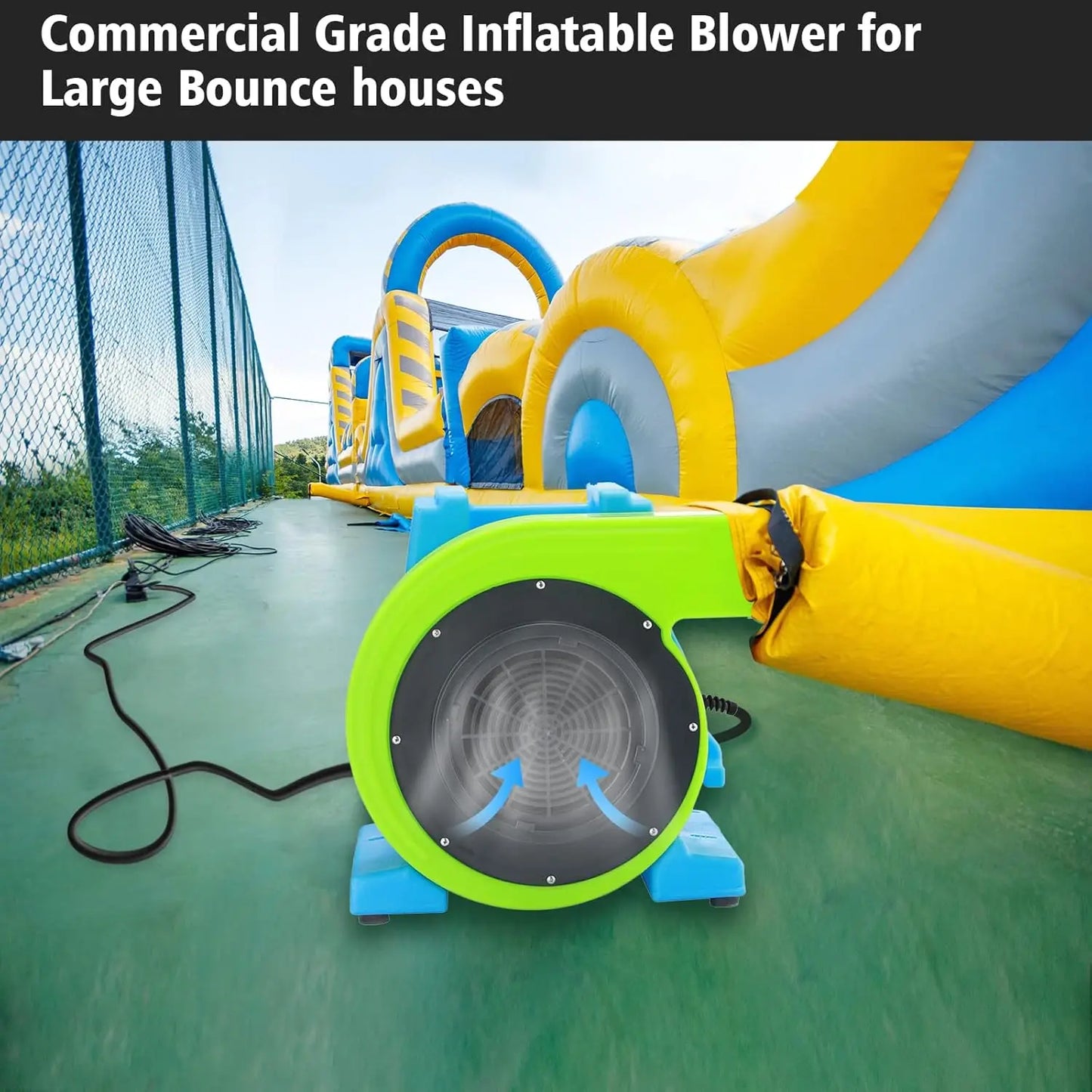 2.0hp Inflatable Bounce House Blower, Energy Efficient, Low Amp Draw Inflatable Blowers for Inflatable Bounce House, Water Slide