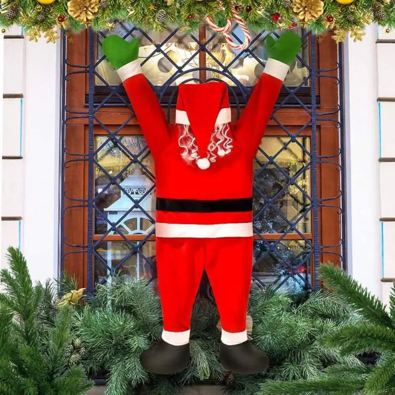 1.7M Velvet Santa Claus Wall Climbing Christmas Santa Claus Climbing Wall Door Xmas Hanging Window Decor Hanger Outdoor Decor