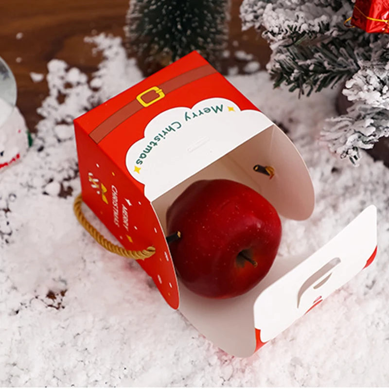 3Pcs Christmas Paper Gift Boxes Santa Claus Snowman Reindeer Pattern Wrapping Case DIY Candy Chocolates Cookies Packaging Box