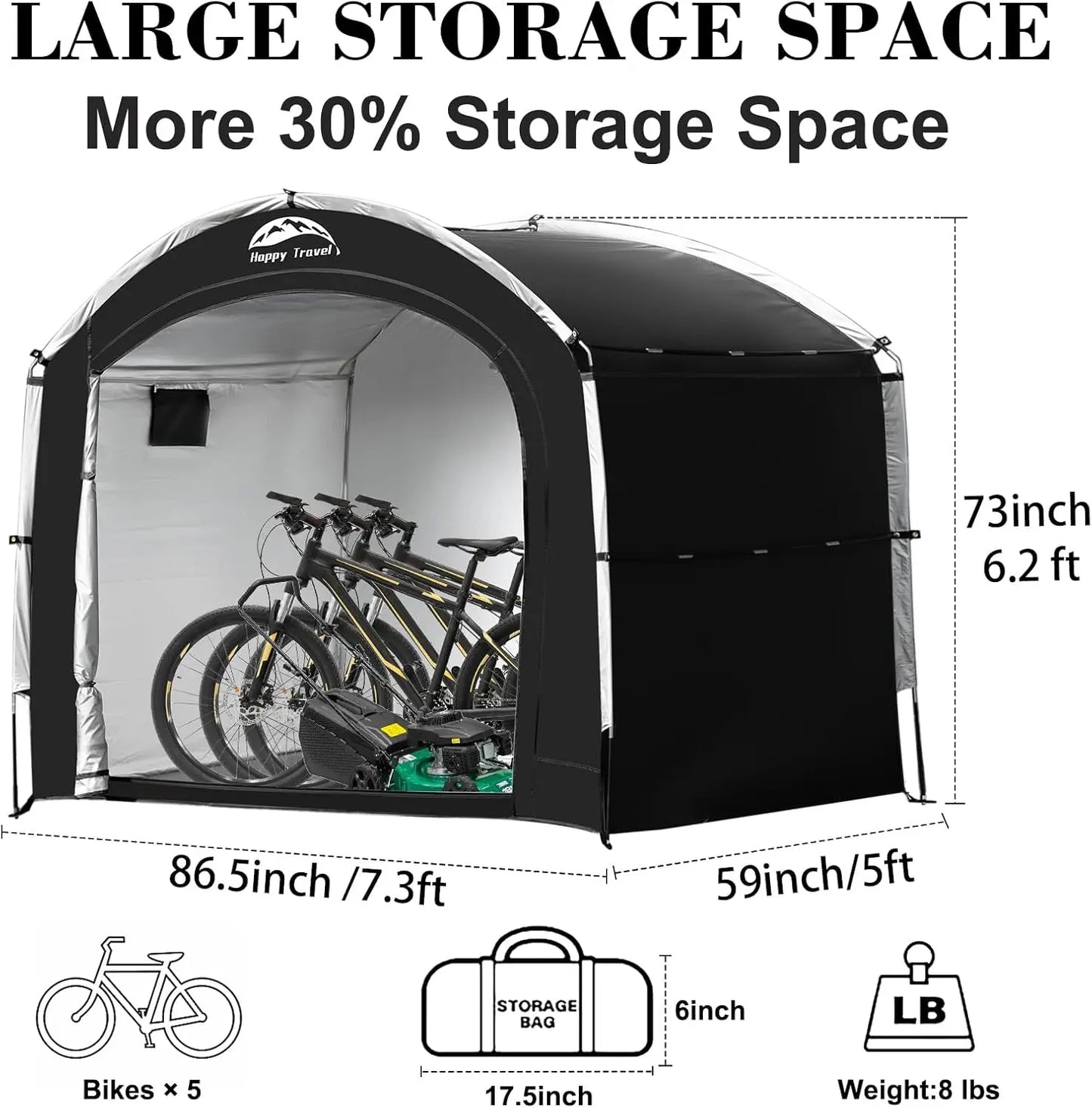 Bike Storage Tent  Outdoor Waterproof Bicycle Covers Shelter with Window for 2/4/6/8  Outside Portable