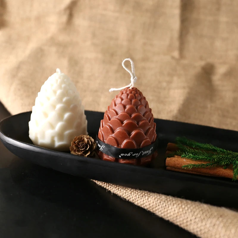 Christmas Pine Nut Candle Silicone Mold Aromatherapy Candle Resin Mold Desktop Creative Candle Decoration Craft Christmas Gift