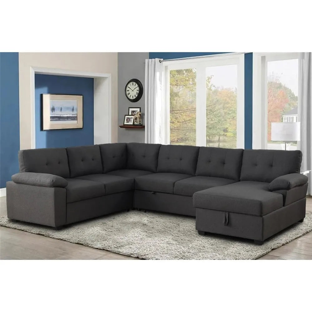 Sectional Sleeper Sofa With Pull Out Couch Bed U Shaped Sleeper Couch Bed With Storage Chaise Sofy Do Salon Dark Grey Sofas Room