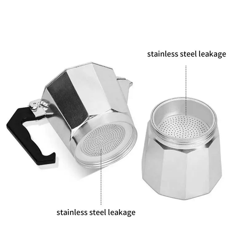 Moka Pot Stovetop Camping Manual Espresso Coffee Maker Coffee Maker Coffee Percolator Aluminum Mocha Brewer Utensils for Cafe