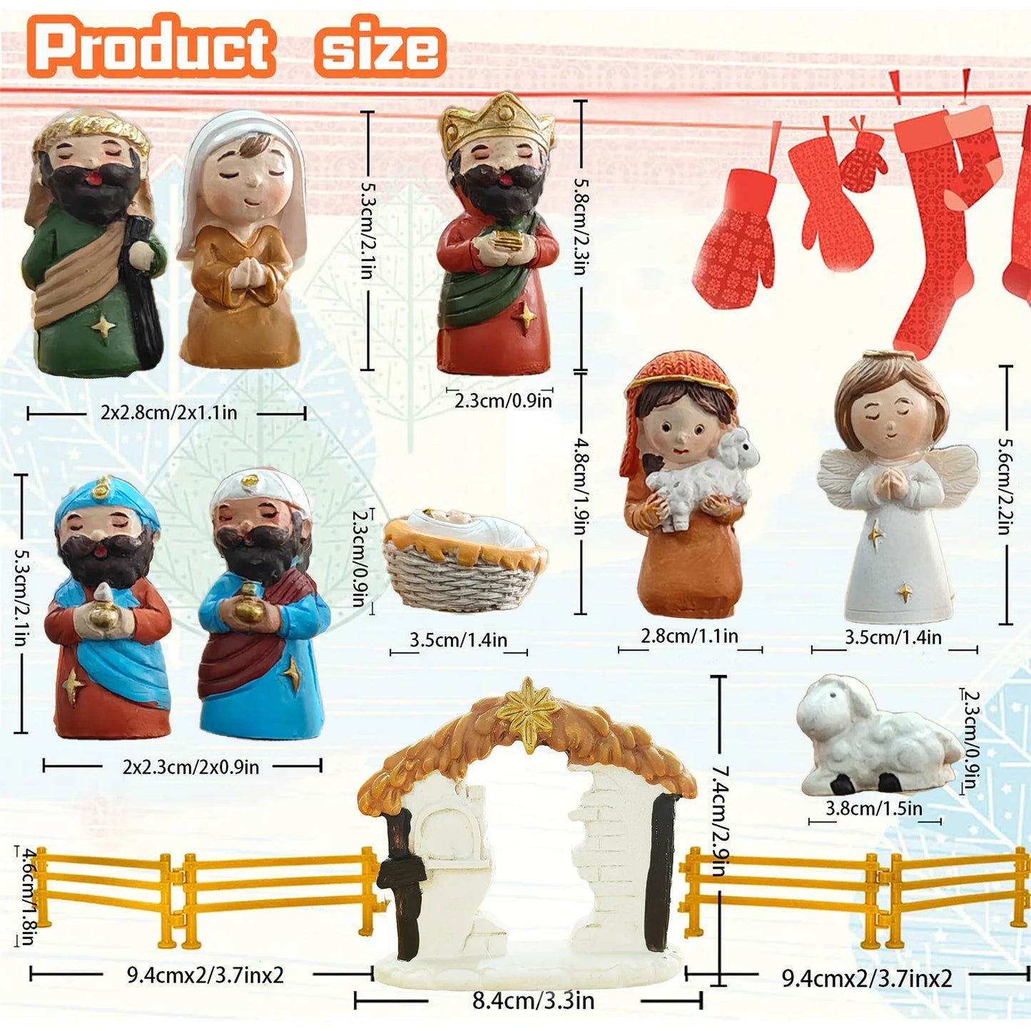 24pcs Christmas Advent Calendar Mini figurines, Nativity Scene Christmas Countdown Calendar Toys, Perfect Christmas Gifts