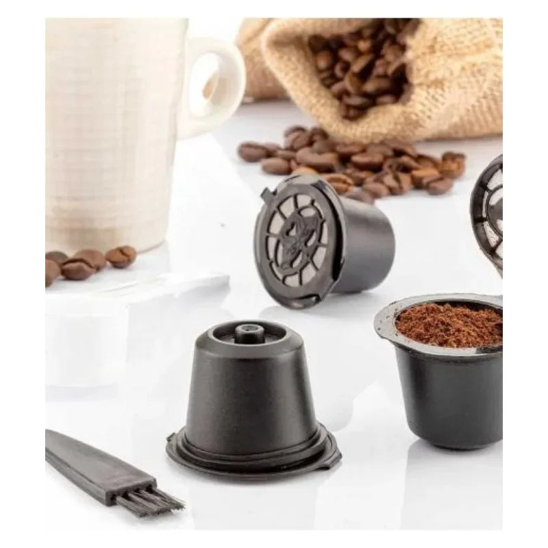 Reusable Coffee Capsule Filters with Spoon and Brush Refillable Coffee Pods Compatible with Nespresso Coffee Accessories