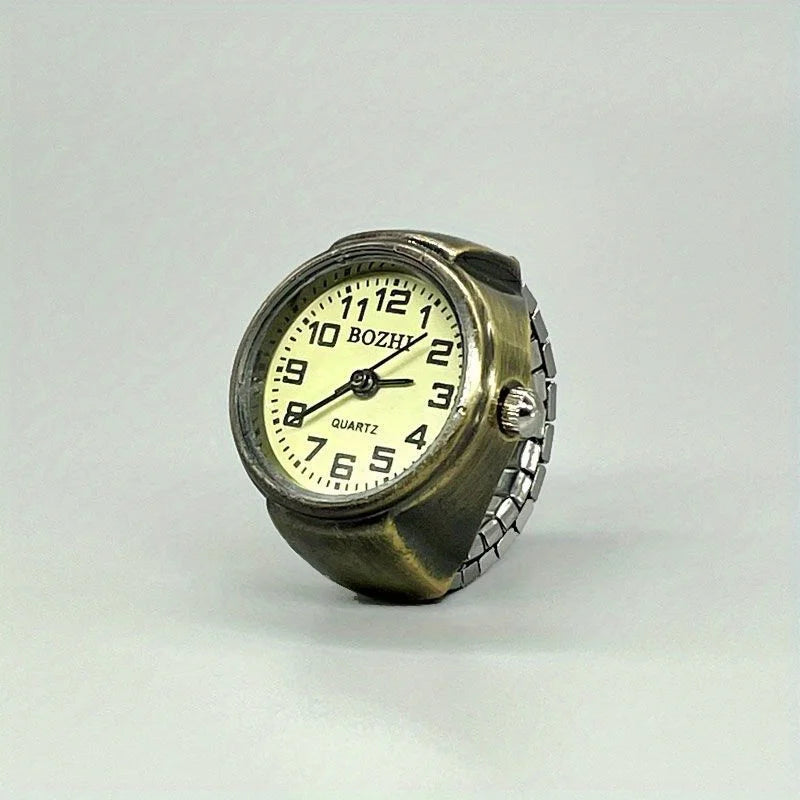 Retro Versatile Roman Digital Ring Watch Does Not Fade, Can See Time Trend Personalized Finger Style Mini Antique Nostalgia