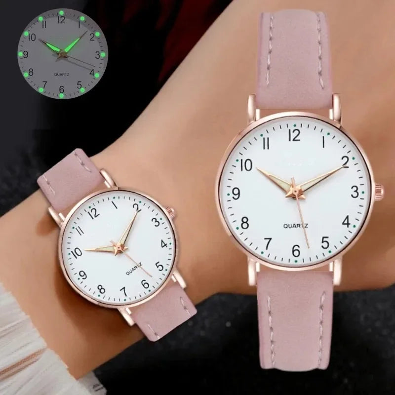 Luxury Watches For Women Diamond-studded Luminous Retro Female Watch Ladies Belt Back Light Quartz Wristwatches Montre Femme