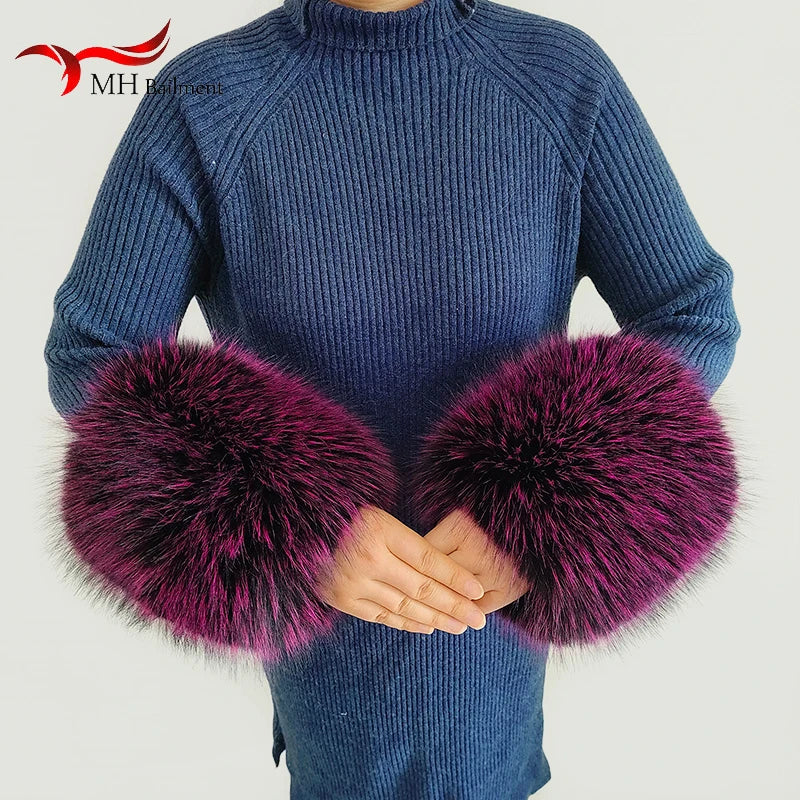 Winter Faux Fur Cuff Sleeves Luxury Fake Fur Cuffs Female Thicken Warm Plush Windproof Wristband Oversleeve