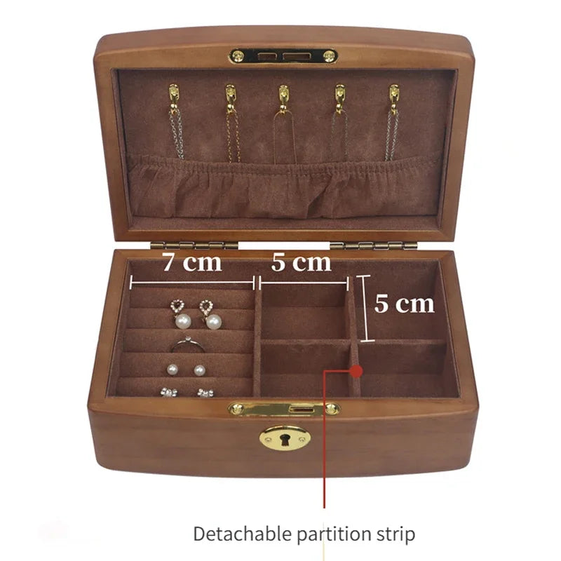 New Wood Jewelry Storage Box Display Earring Rings Jewelry Organizer Box Luxury Jewelry Gift Packaging Box Bracelet Package