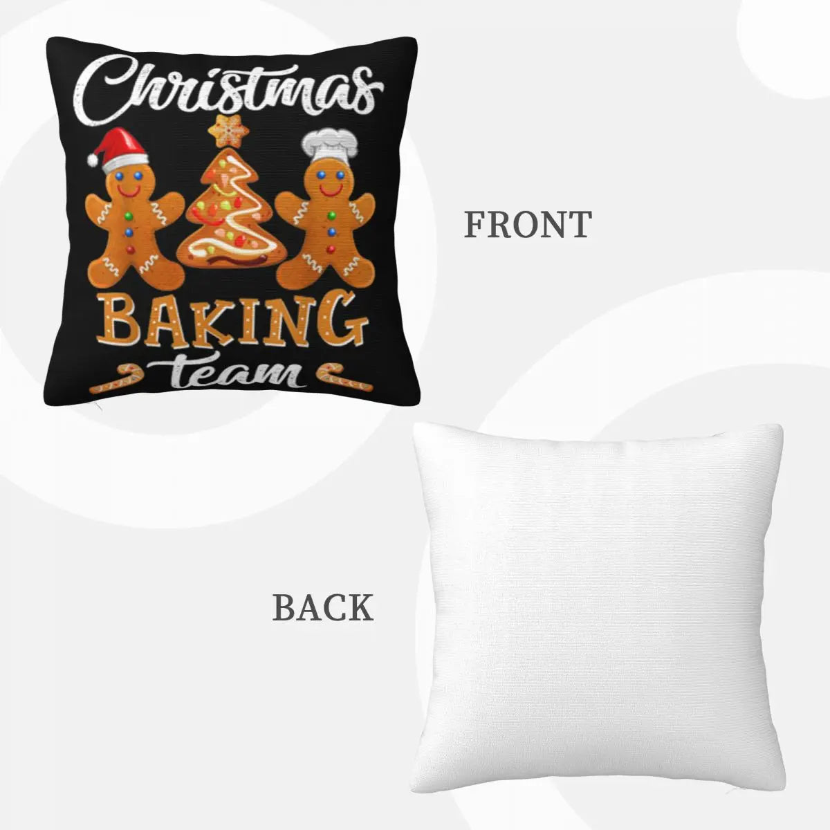 Top Christmas Baking Team Gingerbread Funny Christmas Gift Hipster Pop Rap Present Rock Pillow Case