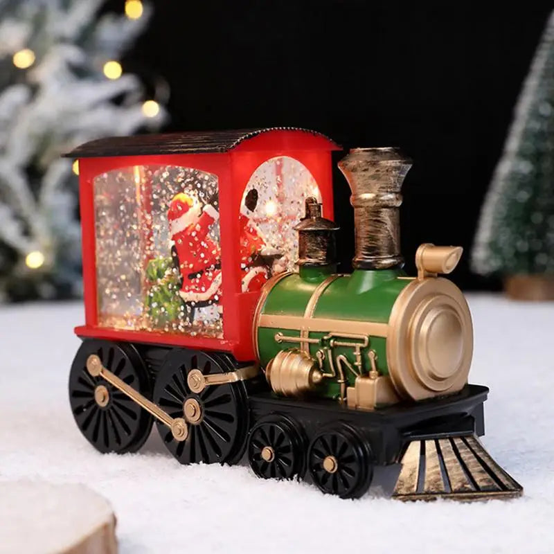 Snow Globe Christmas Decoration Interesting Light Up Train With Snowing Scene Seasonal Decors For Bedroom Study Room Garden Car