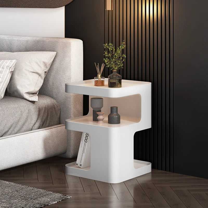 Italian minimalist side, living room sofa corner, designer;s creative side, modern bedroom square storage bedside table.