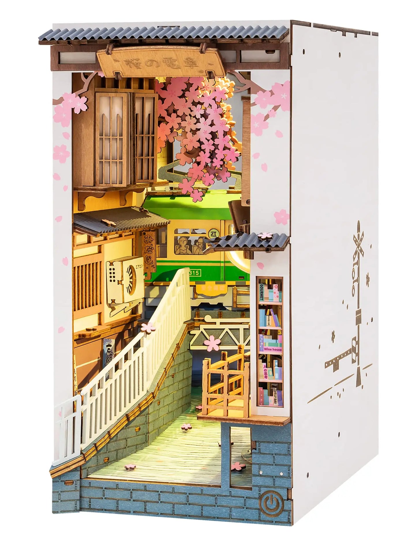 Rolife DIY Book Nook Kit 3D Wooden Puzzle Bookshelf with LED Bookend Diorama Miniature Set Crafts Hobbies Gifts for Adults Teens