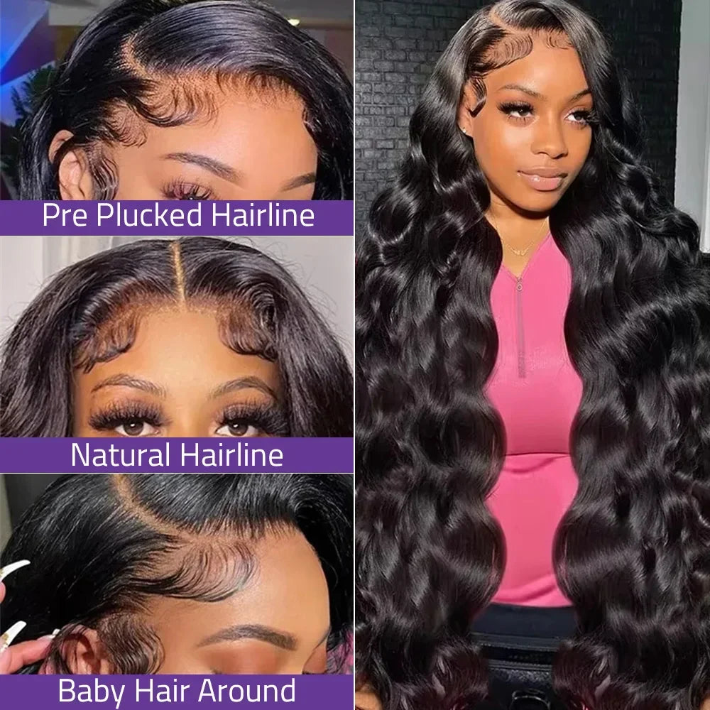 Body Wave 13x6 Hd Transparent Lace Front Wigs Brazilian Human Hair 360 Full Lace Frontal Wig for Women 5x5 Glueless Wear and Go