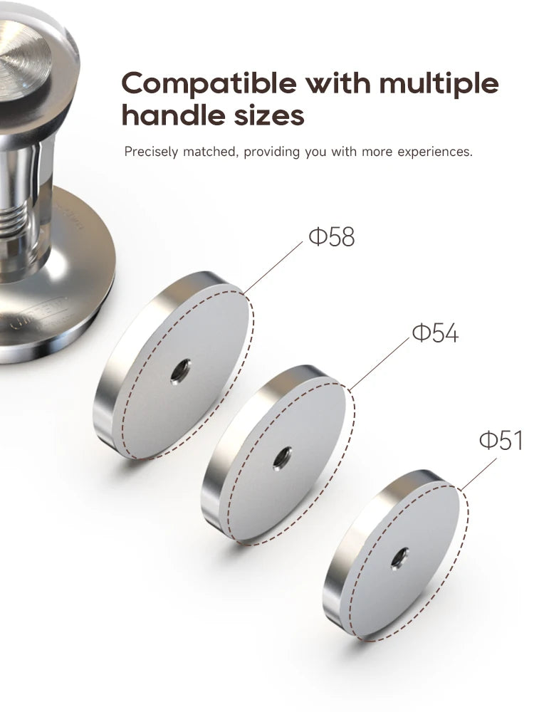 HiBREW 3 in 1 Constant Pressure Coffee Tamper 51mm 54mm 58mm Powder Press with Calibrated Spring Barista Pro Stainless Steels