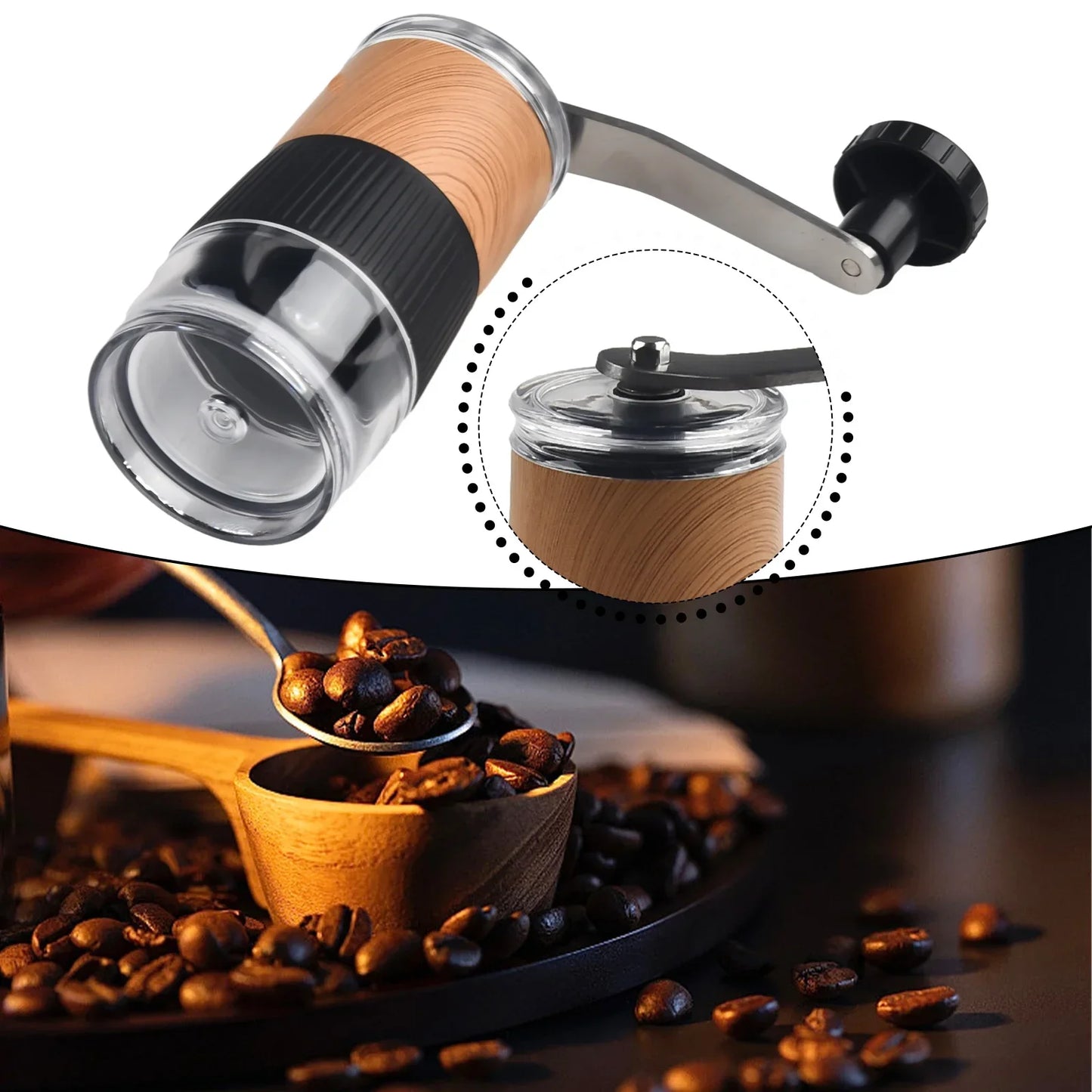 Coffee Bean Grinder Espresso Mill Manual Handheld Portable Adjustable Accessorie Adjustable Coffee Machine Coffeeware