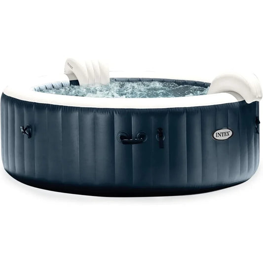 Hot Water Inflatable Bathtub, Includes Energy Efficient Spa Cover - 2 Comfort Headrests - 6 Person Capacity, Hot Water Bathtub