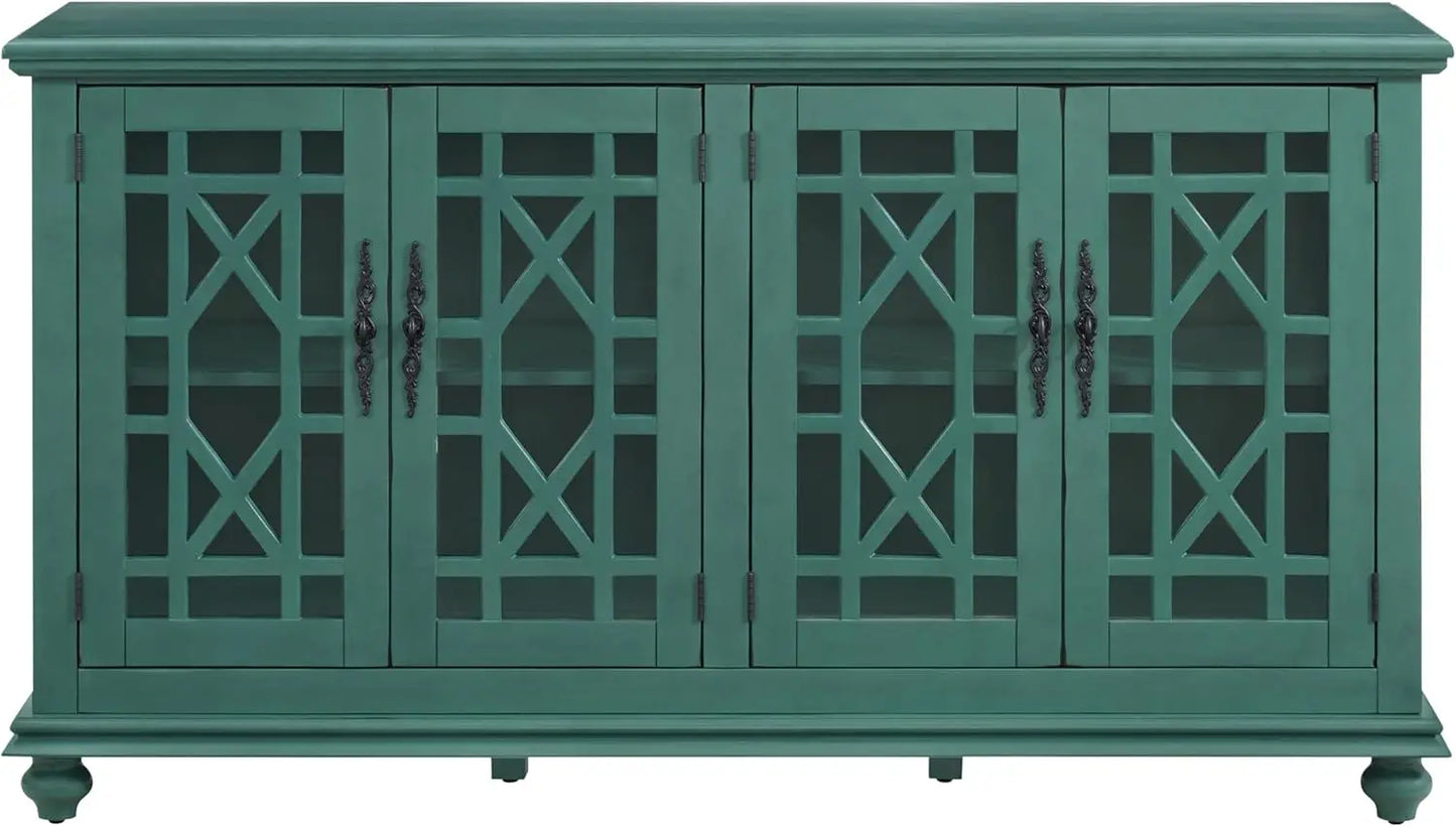 Svensson Home Elegant TV Stand, 63" W x 35" H, Antique Teal-Green