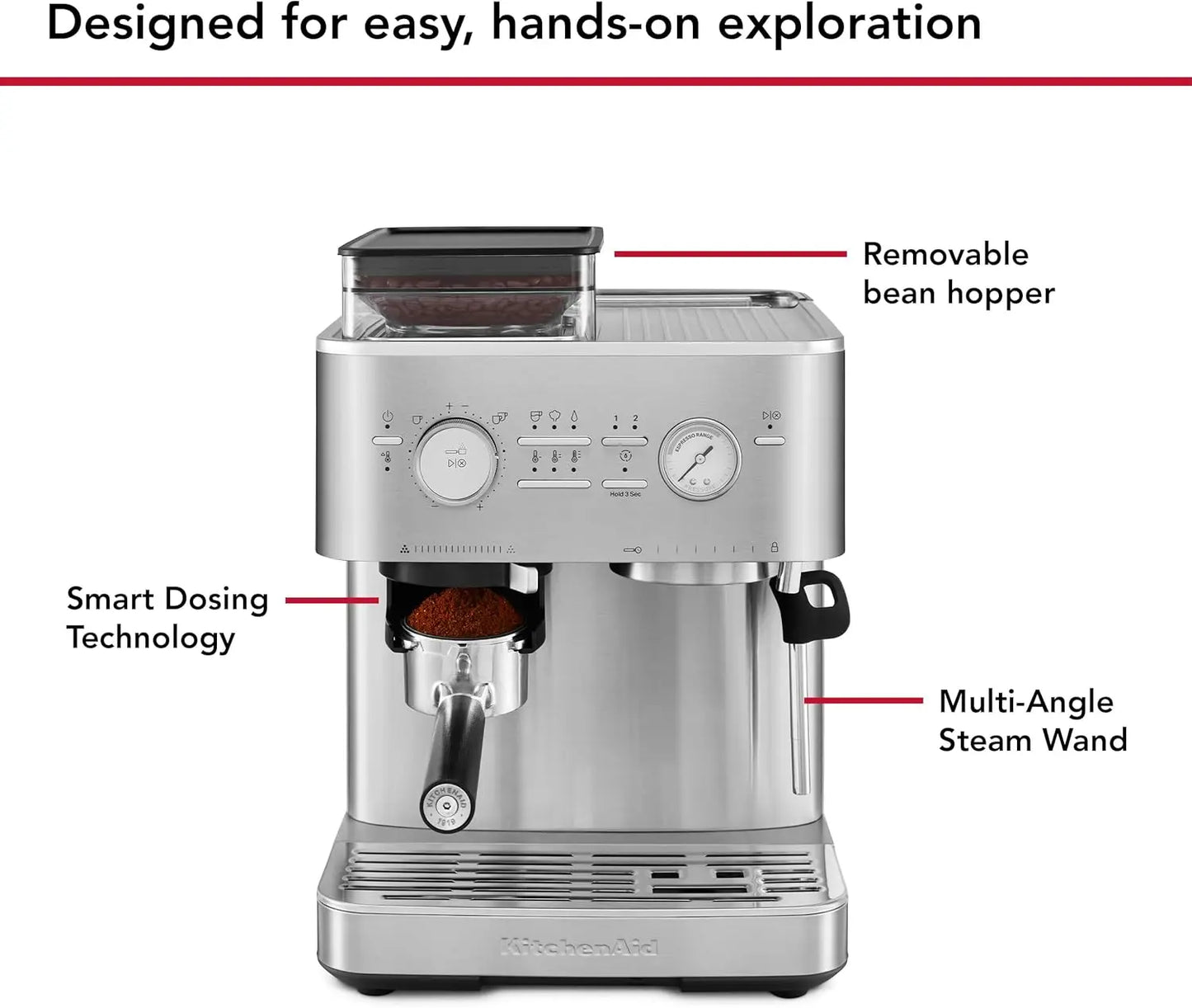 Semi Automatic Espresso Machine with Burr Grinder