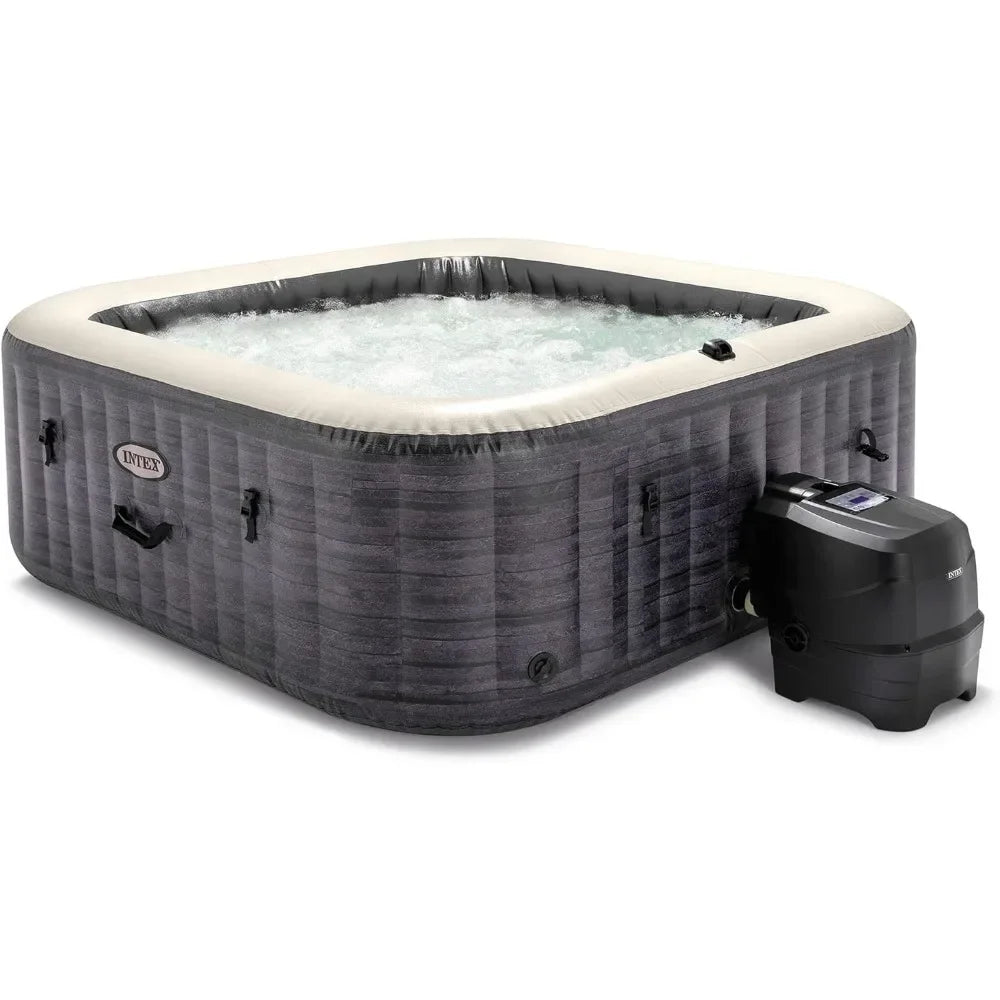 Hot Water Bathtub Includes Energy Efficient Spa Cover and Wireless Control Panel – 6 Hot Water Inflatable Bathtub