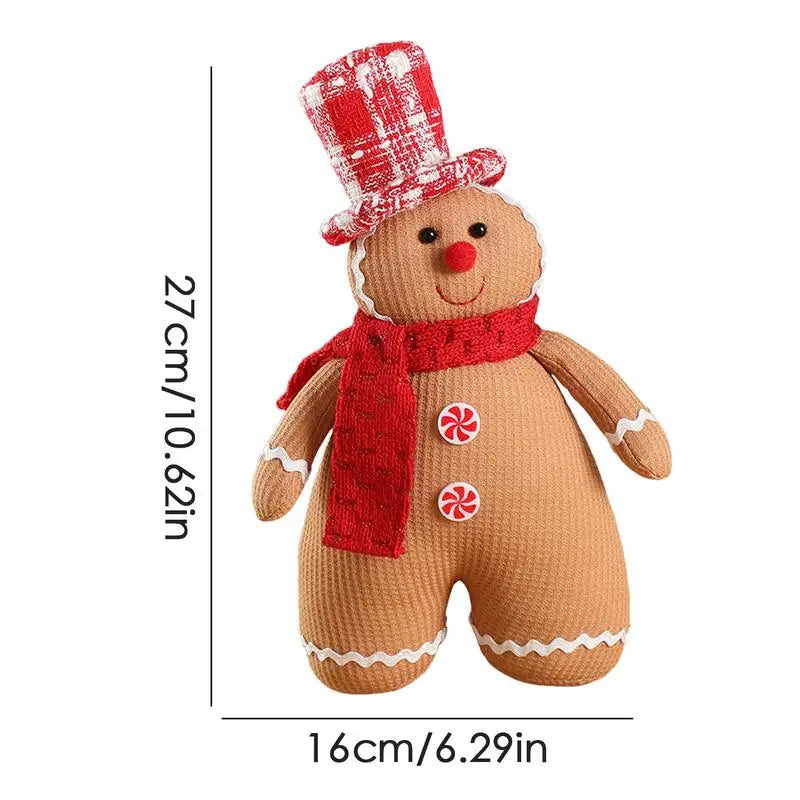 Gingerbread Man Plush Toy Christmas Plush Cute Doll Gingerbread Plush Throw Pillow Stuffed Toy Home Christmas Decorations