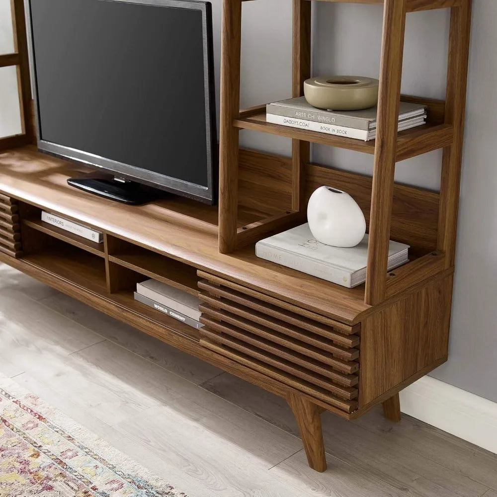 Table for Tv Stand Living Room Furniture Render Mid-Century Modern TV Stand Entertainment Center Walnut 70