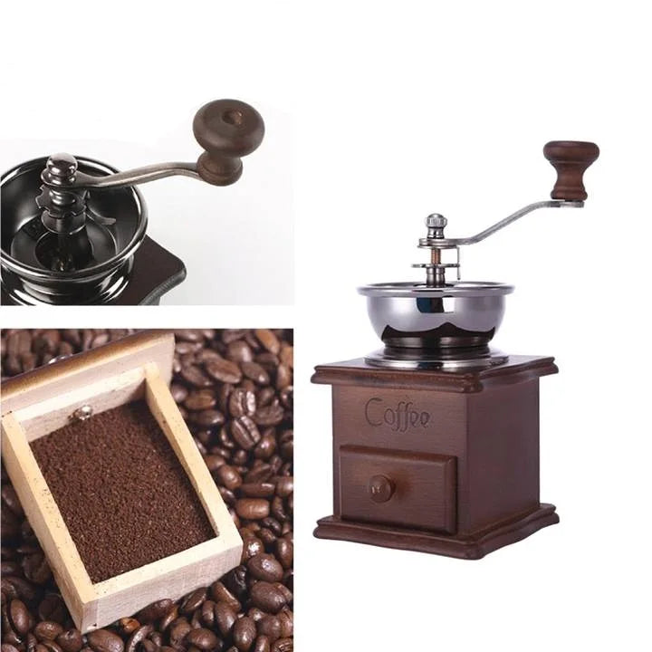 YYHC-Coffee Bean Grinder, Manual Coffee Grinder, Wooden Hand Grinder Coffee Mill