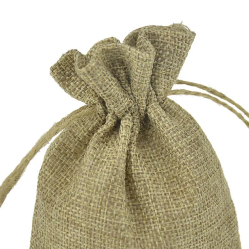 1PC 7Sizes Linen Jute Drawstring Pouch Cotton Christmas Halloween Gift bags Box Packages for Packaging Wedding Party Candy Bags