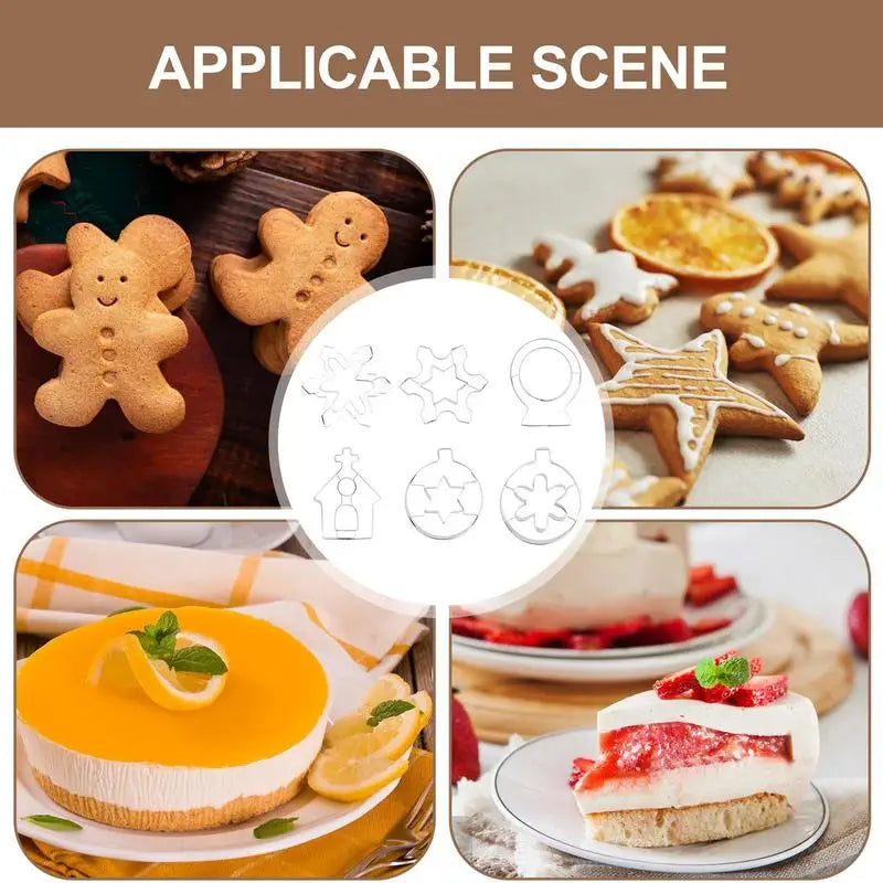 Christmas Embossing Cookie Cutters Stainless Steel Snowflake Shape Cookie Cutters Shapes Kit Safe Kitchen Baking Gadgets Cookie