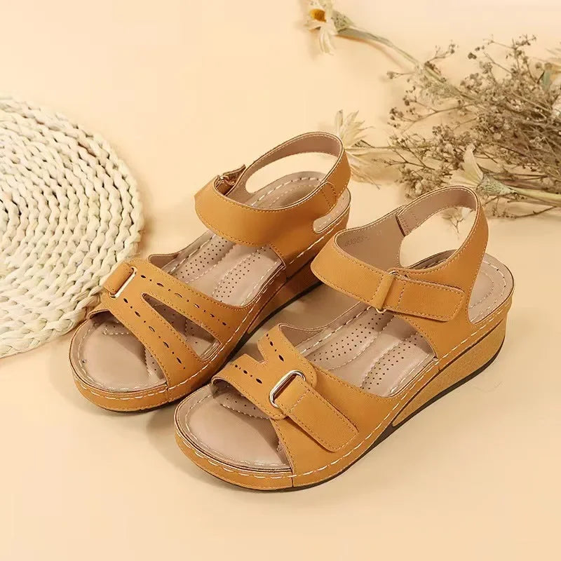 Women Sandals Summer 2024 New Woman Handmade Shoes Leather Breathable Sandals Female Flats Retro Style Sandale Zapatillas Mujer