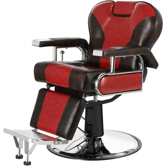 Barber Chairs for Barbershop Heavy Duty Barber Chair Reclining with Headrest, 360 Degree Swivel Salon Chair for Hair Stylists,