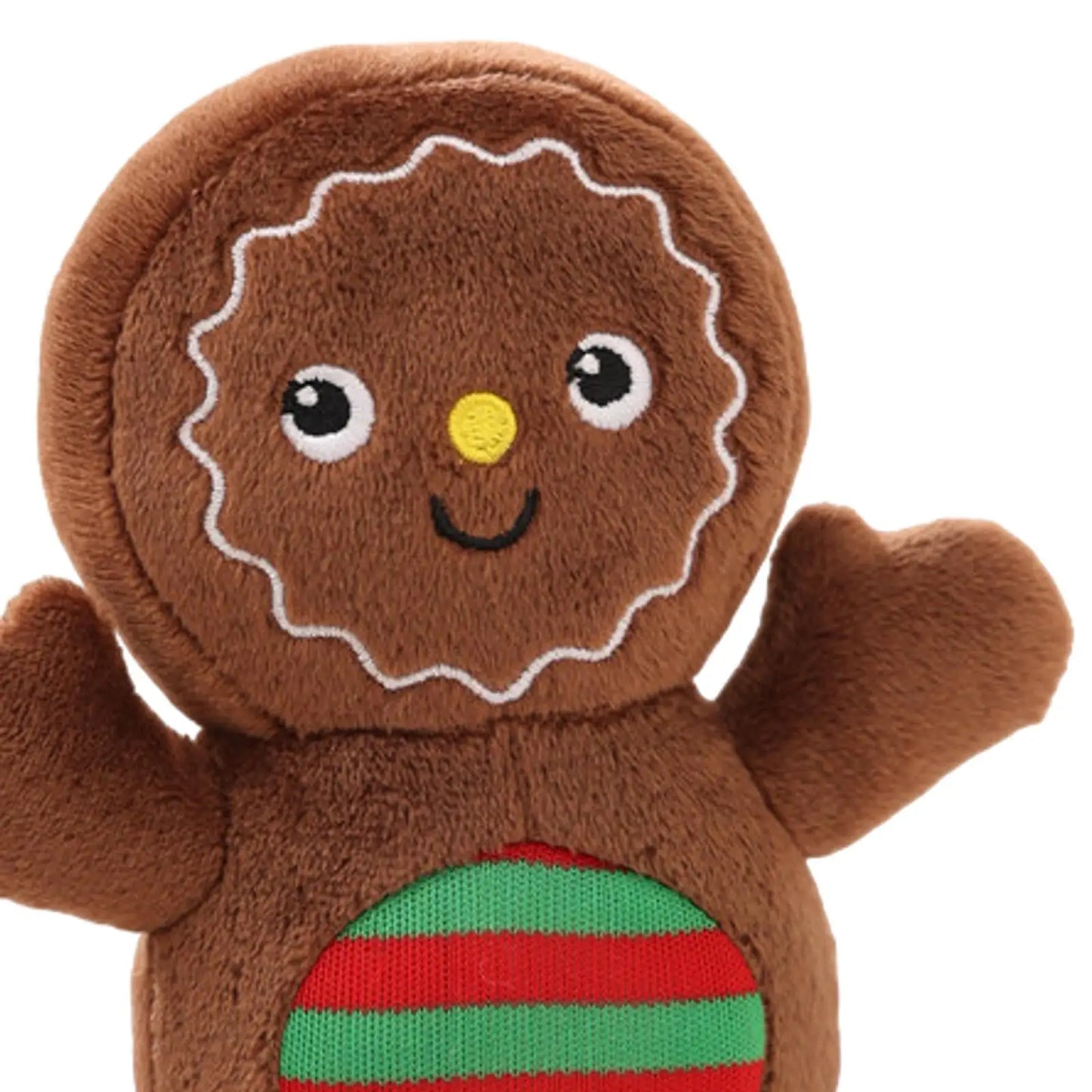 Smiling Gingerbread Man Christmas Throw Pillow for Bed Holiday Couch