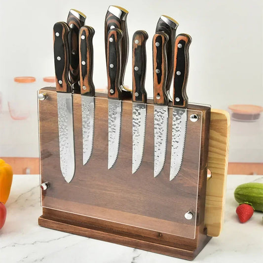 Double-Sided Magnetic Knife Block Acrylic Shield Kitchen Knife Holder Strong Magnet Knife Stand Multifunctional Storage Rack